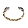 Ion Plating(IP) 304 Stainless Steel Viking Open Cuff Bangles for Men BJEW-U001-04B-G-3