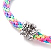 Butterfly Beaded Braided Cord Bracelet for Women BJEW-JB07594-4