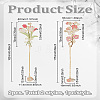 2Pcs 2 Styles Brass & Iron Enamel Flower Bookmarks with Chain AJEW-LP0005-86A-2