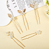 Alloy with Plastic Beads Hair Sticks for Women Girls OHAR-WH20010-08G-3