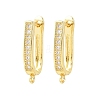 Brass Micro Pave Cubic Zirconia Hoop Earring Findings CU-CBAB5B4-09G-1