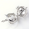 Rack Plating Brass Cage Hollow Kitten Pendants X-KK-S751-003P-3