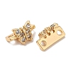 Brass Micro Pave Clear Cubic Zirconia Connector Charms KK-B074-03G-2