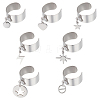 8Pcs 8 Styles 304 Stainless Steel Open Cuff Rings Set RJEW-UN00005-1