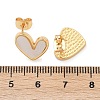 Natural Shell Heart Stud Earrings EJEW-K251-09G-2