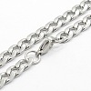 Tarnish Resistant Men's 304 Stainless Steel Curb Chain Necklaces LS-STAS-O037-77P-1
