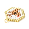 Christmas 304 Stainless Steel & Glass Cylinder Seed Beads Pendants PALLOY-MZ01445-2