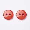 2-Hole Flat Round Resin Sewing Buttons for Costume Design BUTT-E119-28L-08-2