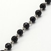 Handmade Faceted Round Glass Beads Chains for Necklaces Bracelets Making X-AJEW-JB00084-02-1