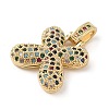 Brass Micro Pave Cubic Zirconia Pendants ZIRC-P121-01G-X-2