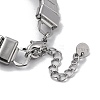 Non-Tarnish 304 Stainless Steel Rectangle Link Chain Bracelets for Women Men BJEW-Q343-09P-3