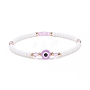 Resin Evil Eye & Acrylic Beaded Stretch Bracelet for Women BJEW-JB08609-05-1