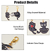 24Pcs 8 Styles Cat Alloy Enamel Pendant Locking Stitch Markers HJEW-HS00078-4
