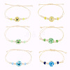 6Pcs 6 Styles Glass Bead Braided Bead Bracelets BJEW-TA0001-21-1