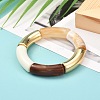 Chunky Curved Tube Beads Stretch Bracelet for Teen Girl Women BJEW-JB06991-01-2