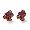 Acrylic Cartoon Mushroom Stud Earrings with Platic Pins for Women EJEW-F293-03B-2