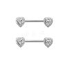 Brass Clear Cubic Zirconia Nipple Rings WG88A97-14-1