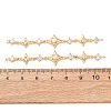 Brass Pave Clear Cubic Zirconia 3 Star Links Connector Charms CU-H003-04G-2