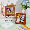 Olycraft 2 Sets 2 Style Panda Photo Frame Needle Felting Kit for Beginners DIY-OC0012-05-5