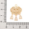 Brass Micro Pave Clear Cubic Zirconia Pendants KK-C076-14G-3