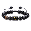 Adjustable Natural Tiger Eye and Glass Beaded Braided Bead Bracelets for Men Women FS-WGD7D76-22-1