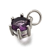 Brass Pave Cubic Zirconia Pendants KK-V002-23P-05-2
