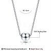 Round Ball Rhodium Plated 925 Sterling Silver Pendant Necklaces for Women NJEW-BB72244-6