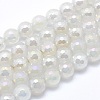 Electroplated Natural Agate Beads Strands G-O164-01B-6mm-1