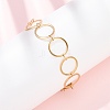 304 Stainless Steel Ring Link Chain Bracelets BJEW-P373-02C-G-1