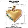 304 Stainless Steel with Light Sapphire Rhinestone Charms RB-OY001-31G-2