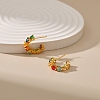 Colorful Cubic Zirconia Heart Wrap Sutd Earrings CHAK-PW0001-039G-3