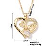 Simple and Elegant Brass Pave Clear Cubic Zircon Mom Heart Pendant Necklaces for Mother's Day TM6595-4-1