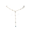 Handmade Natural Morganite Beaded Chains Earring & Necklaces Sets SJEW-JS01342-01-3