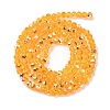 Electroplate Transparent Glass Beads Strands EGLA-A046-01A-07-3
