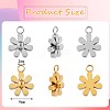 10Pcs 430 Stainless Steel Small Flower Pendants JX236A-2