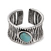 Oval Synthetic Turquoise Cuff Rings RJEW-B107-01AS-2