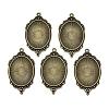 Tibetan Style Alloy Pendant Cabochon Settings TIBEP-R304-016AB-LF-1