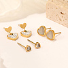 Shell Heart Stud Earrings Sets AN4728-3-1