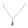 Natural Amazonite Faceted Trapezoid Pendant 304 Stainless Steel Satellite Chain Necklaces NJEW-JN06071-02-2