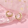 Brass Micro Pave Clear Cubic Zirconia Hoop Earring Findings ZIRC-YW0001-10G-5