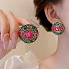 Flat Round Alloy Stud Earrings WGD430D-01-1