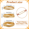 3Pcs 3 Styles Stainless Steel Bangles BJEW-PH0004-54-4