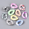 Spray Painted Opaque Acrylic Linking Rings SACR-T017-59M-B-1