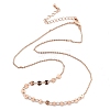 Brass Cable & Flat Sequin Chains Necklaces for Women NJEW-D302-44RG-4