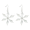 Christmas Snowflake Glass Dangle Earrings EJEW-TA00507-1