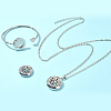 1Pc Stainless Steel Open Cuff Bangles & 1Pc Stainless Steel Pendant Neclace AJEW-SC0004-06C-3