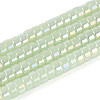 AB Color Plated Imitation Jade Glass Beads Strands GLAA-T026-3x6mm-J02-1