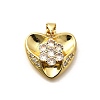 Rack Plating Brass Micro Pave Cubic Zirconia Pendants KK-L226-001G-02-1