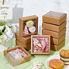 Square Paper Biscuit Boxes with Clear PVC Window LS-CON-WH0098-16A-03-5