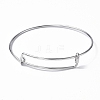 Non-Tarnish Adjustable 304 Stainless Steel Wire Bangle Making MAK-F286-03P-2